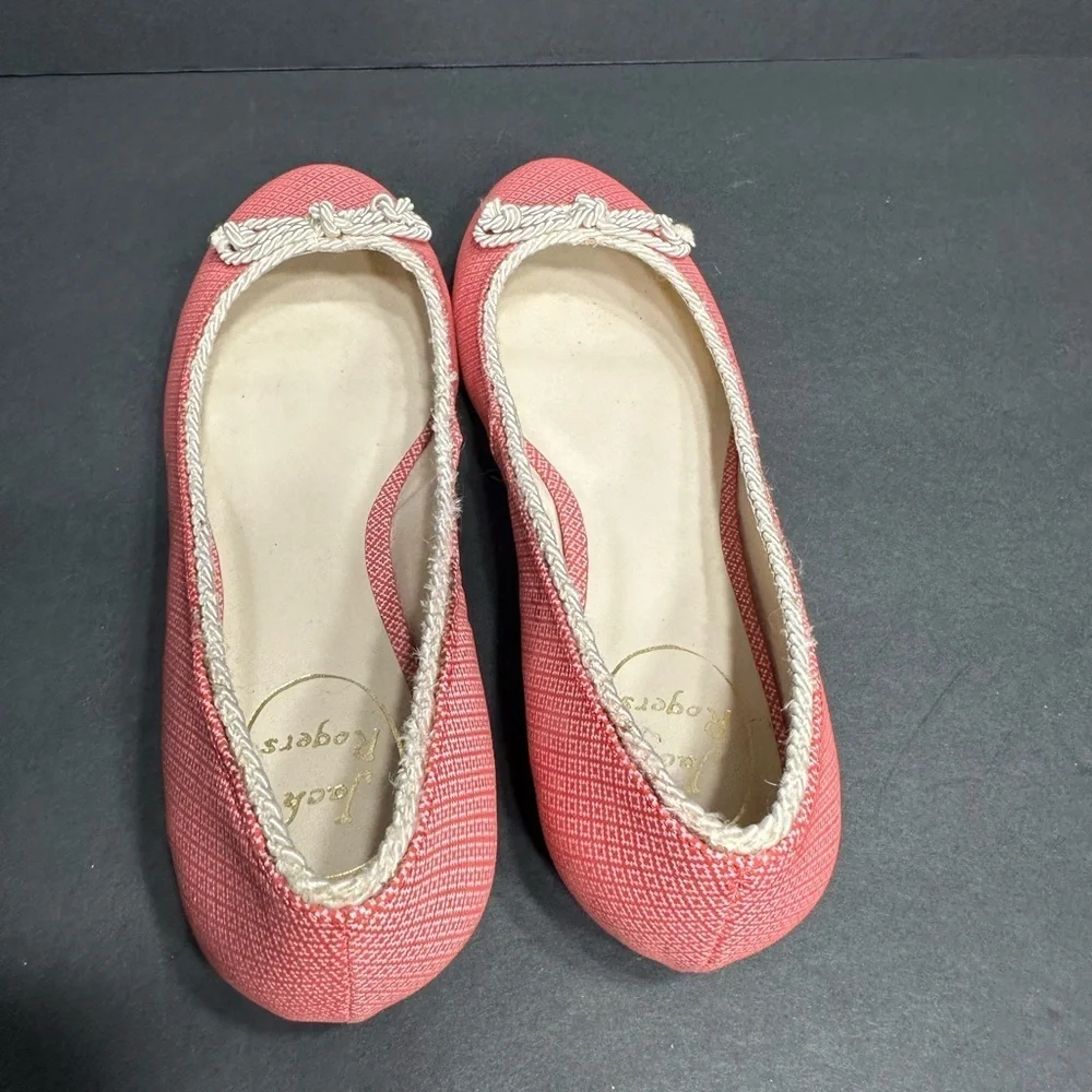 Jack Rogers Women's Pink Ballet Flats size 6 pre owned Exellent condition.
